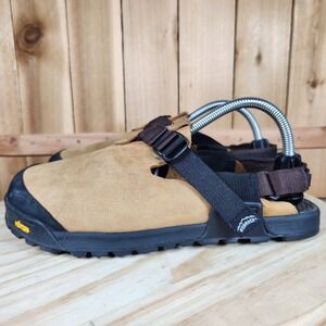 Bedrock Mountain Clog Sandals Mens Size 10 Brown Nubuck Vibram Hiking Shoes